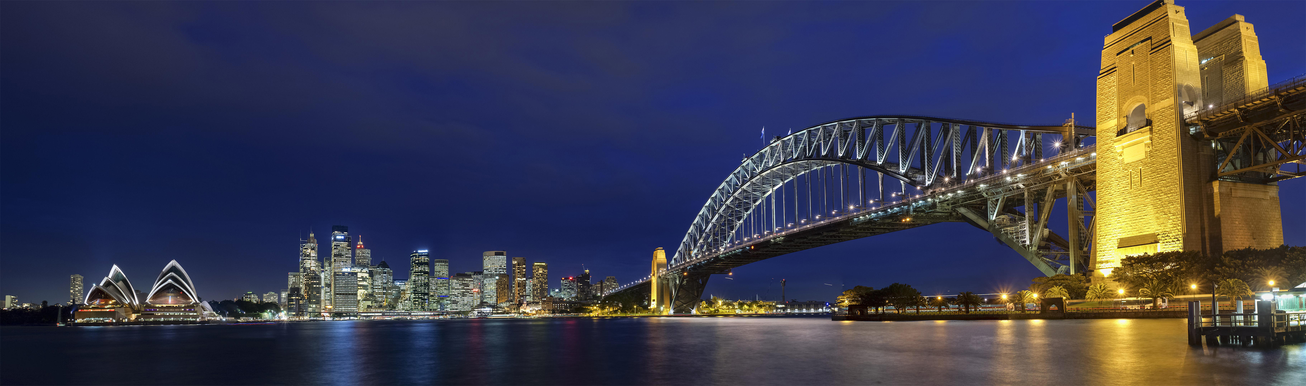 Sydney Harbour skyline at dusk